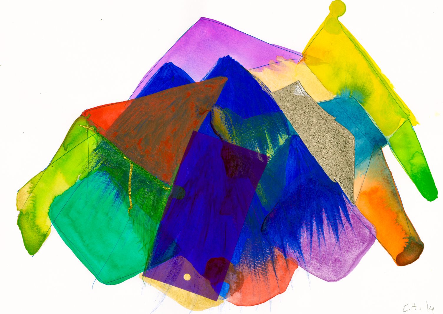 Tenting (2014), Work on Paper by Claudia Hill