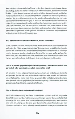 Unacknowledged Loss, page 24: German-language interview text on family conflict and loss, no photograph