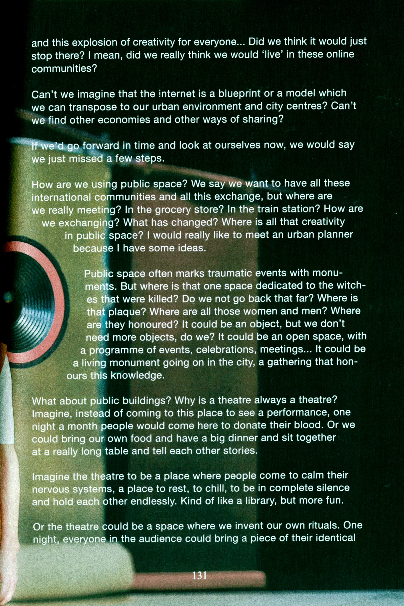 Image of excerpt from Books: Let’s Not Get Used to This Place